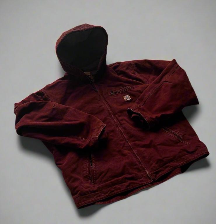 Vintage Burgundy Carhartt Jacket-XL