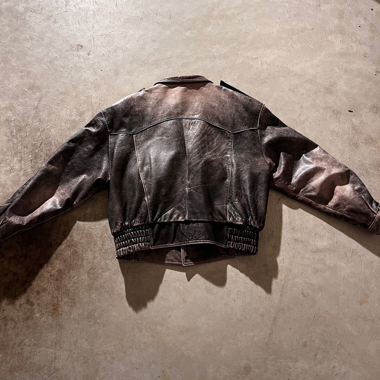 80s Leather Jacket- L