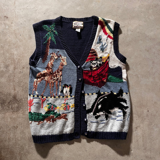 Vintage Animal Cardigan- L