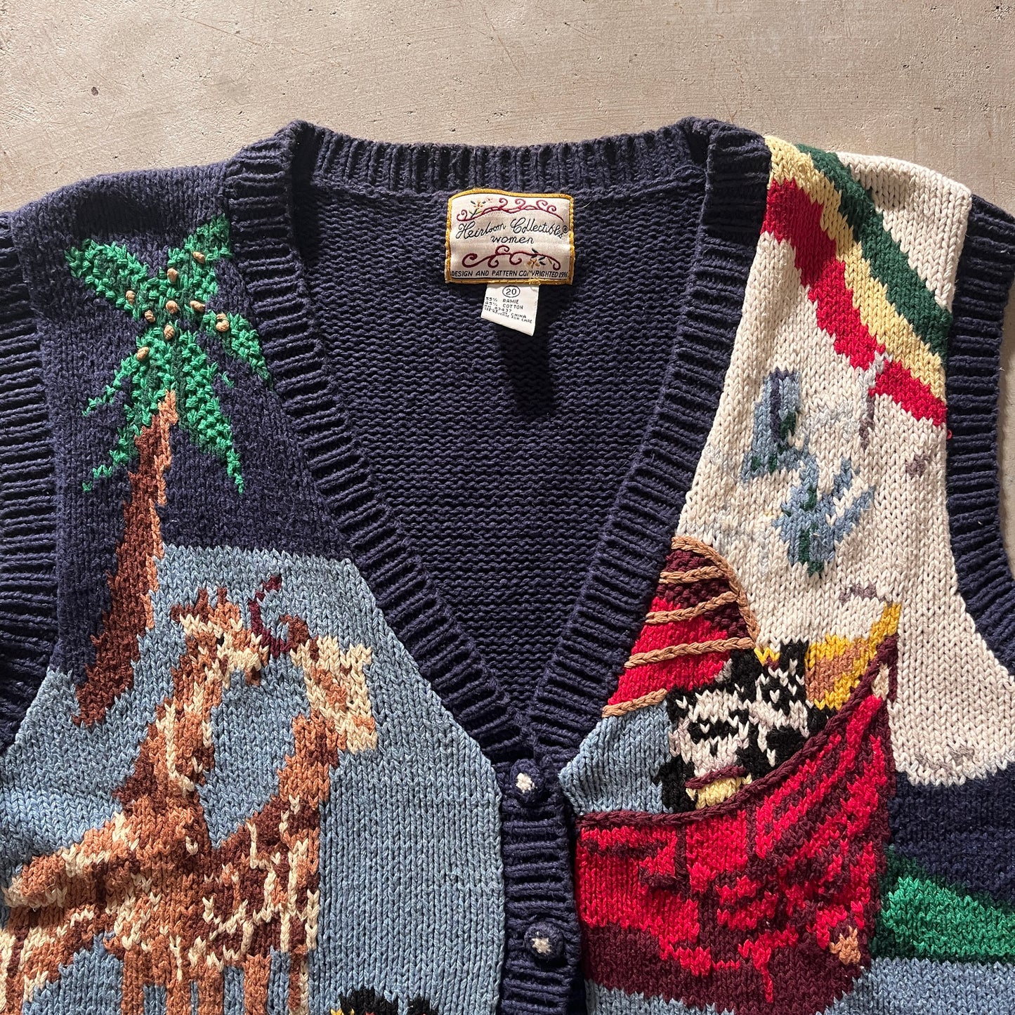 Vintage Animal Cardigan- L