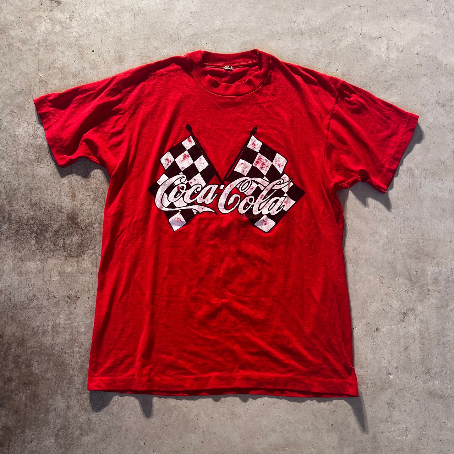 80s Coke Racing shirt- L